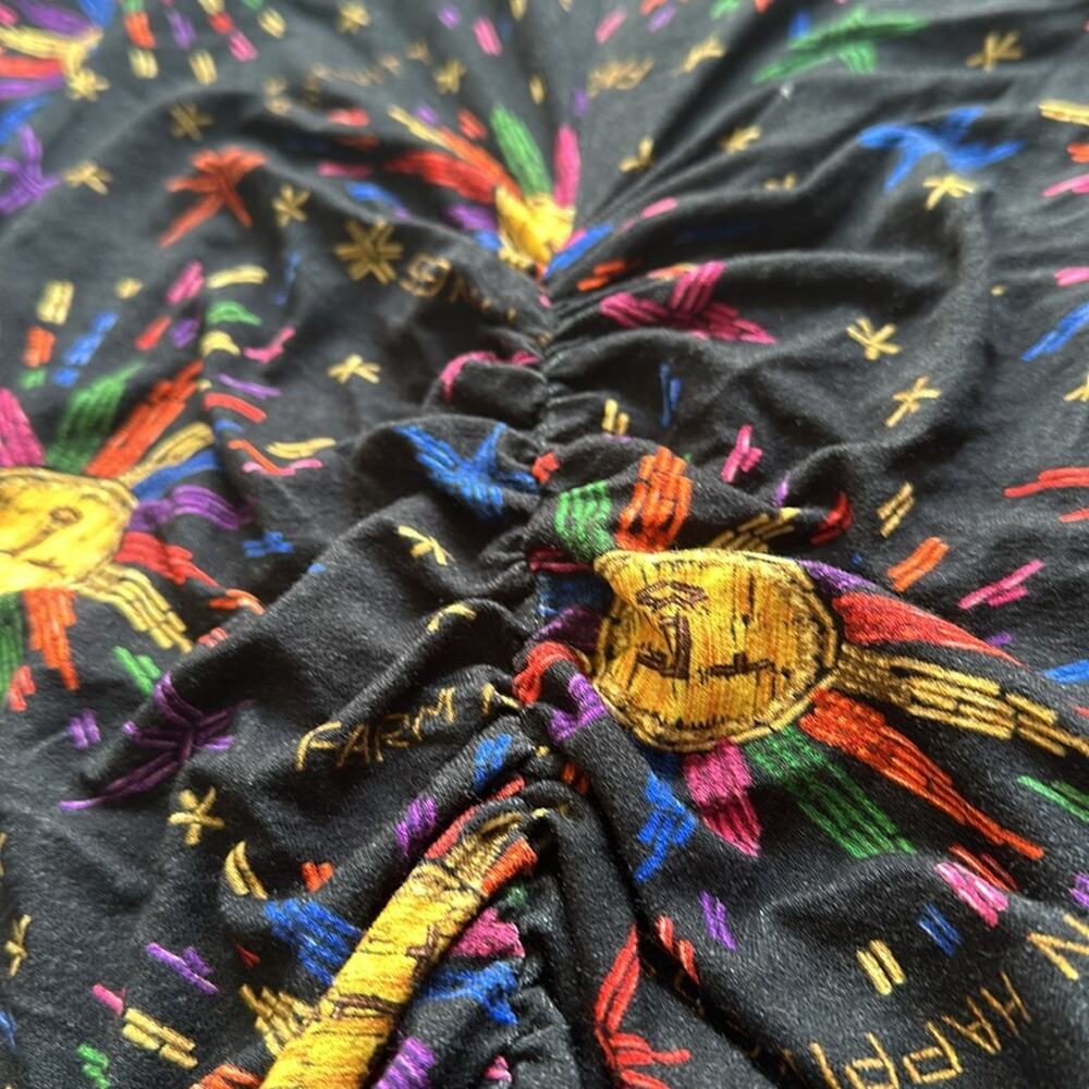 FARM RIO Rainbow Suns Ruched Midi Dress, Eco Viscose, Size Medium. NWT - Picture 9 of 15